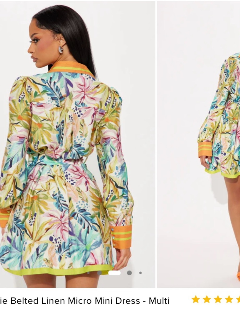 Fashion Nova Multi-Color Floral Belted Mini Dress - Picture 2 of 3